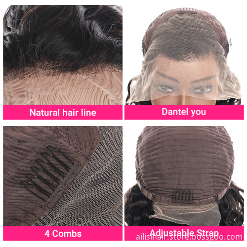 Front Lace Wig 100 Human Hair Cheap Wigs Natural Hair Wigs For Black Women 100% Human Hair Natural Black Water Wave